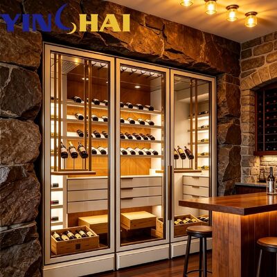 APP Controlled Custom White Frame Stainless Steel Constant Temperature Wine Cabinet