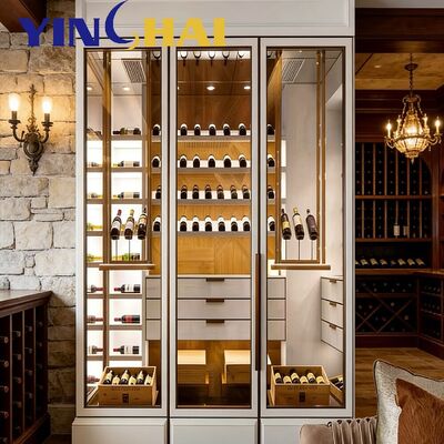 APP Controlled Custom White Frame Stainless Steel Constant Temperature Wine Cabinet