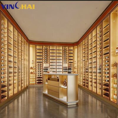 Large Capacity Built-in Wine Collection Storage LED Glass Wine Storage
