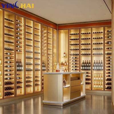 Large Capacity Built-in Wine Collection Storage LED Glass Wine Storage
