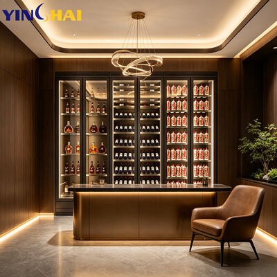 Commercial Glass Vibration Free Wine Cooler Multi-Door LED Large Capacity
