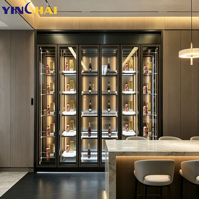 Recessed Stainless Steel Wine Cooler Dual Zone LED Glass Door