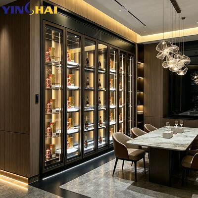 Recessed Stainless Steel Wine Cooler Dual Zone LED Glass Door