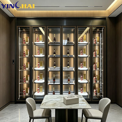 Recessed Stainless Steel Wine Cooler Dual Zone LED Glass Door