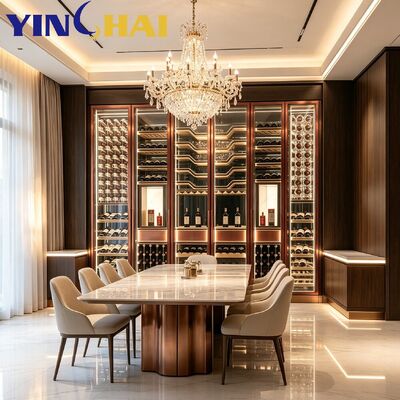 Luxury Freestanding LED Glass Wine Cabinet for Villa Wine Storage & Display