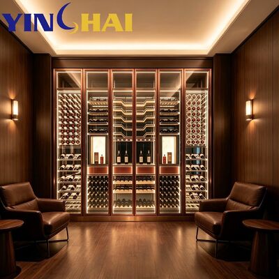 Luxury Freestanding LED Glass Wine Cabinet for Villa Wine Storage & Display