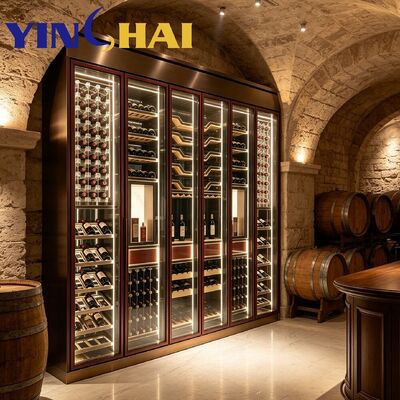 Luxury Freestanding LED Glass Wine Cabinet for Villa Wine Storage & Display