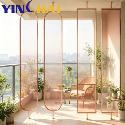Custom Vertical Oval Suspended Gradient Glass Partition Screen For Modern Bedroom