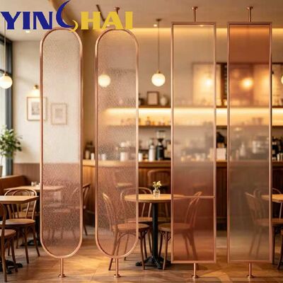 Custom Vertical Oval Suspended Gradient Glass Partition Screen For Modern Bedroom