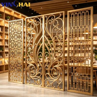 Custom Stainless Steel Hollow Carved Metal Screen Multiple Pattern Partition 