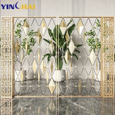Custom Stainless Steel Rhombus Partition Screen For Living Room Balcony
