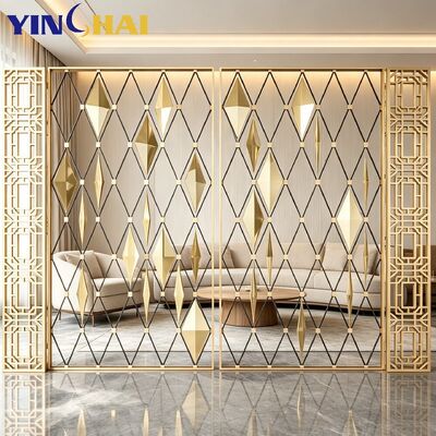 Custom Stainless Steel Rhombus Partition Screen For Living Room Balcony