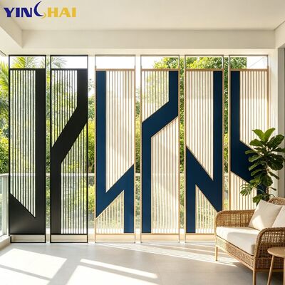 Custom Stainless Steel Angular Broken Line Vertical Strip Metal Screen Partition