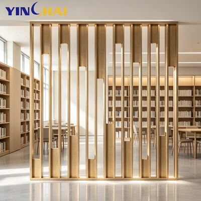 Custom Stainless Steel Gold Vertical Slat Room Divider For Indoor Space Separation