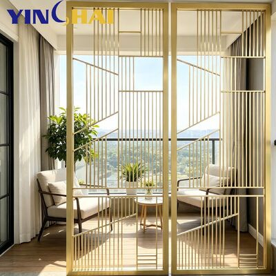 Custom Stainless Steel Vertical Bar Screen Partition For Office Study  Balcony 