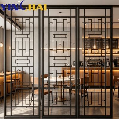  Stainless Steel  Geometric Lattice Partition Screen With  Chinese Line Design