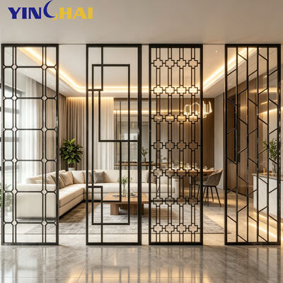 Custom Stainless Steel Hollow Glass Partition Screen For Commercial Space