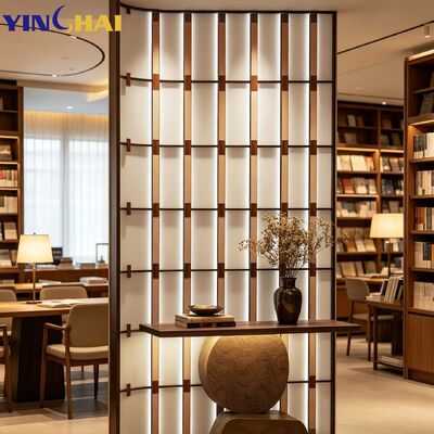 YINGHAI Custom Stainless Steel Frame Backlit Acrylic Grid Screen Partition