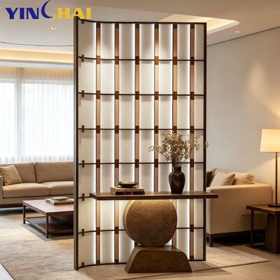 YINGHAI Custom Stainless Steel Frame Backlit Acrylic Grid Screen Partition