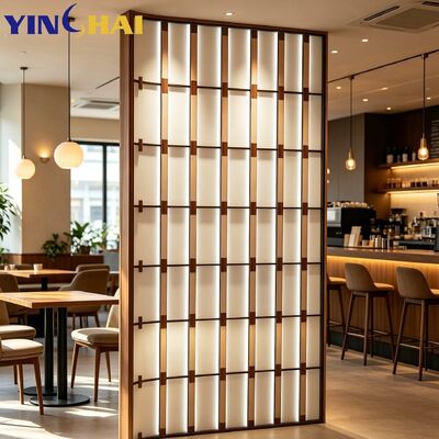 YINGHAI Custom Stainless Steel Frame Backlit Acrylic Grid Screen Partition