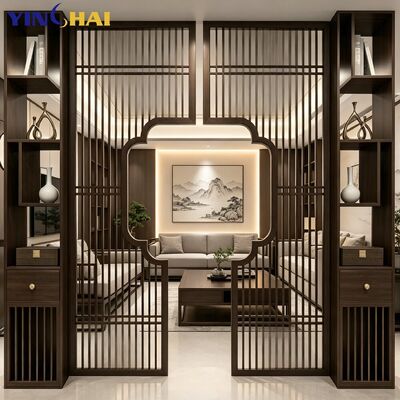 YINGHAI Custom Stainless Steel Chinese Lattice Decorative Screen Partition
