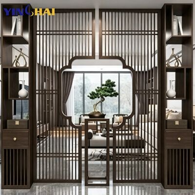 YINGHAI Custom Stainless Steel Chinese Lattice Decorative Screen Partition