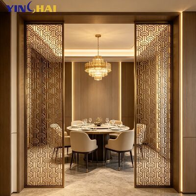 YINGHAI Custom Stainless Steel Fan Pattern Decorative Screen Partition
