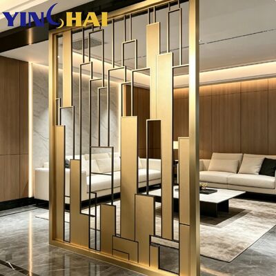 Custom Stainless Steel Screen Partition With Modern Geometric Hollow Out Design