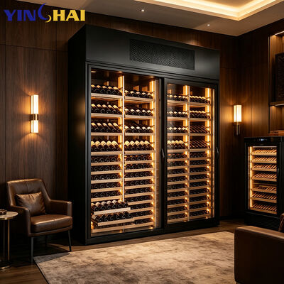 Commercial Grade Wine Refrigerator Large Bottle Capacity LED Glass Door