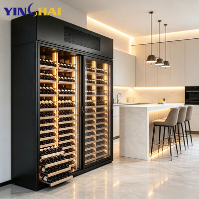 Commercial Grade Wine Refrigerator Large Bottle Capacity LED Glass Door