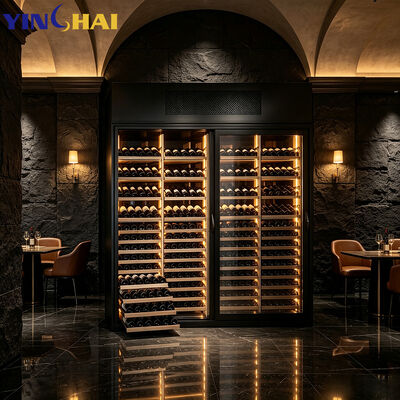 Commercial Grade Wine Refrigerator Large Bottle Capacity LED Glass Door