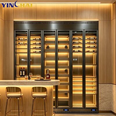 Stainless Steel Constant Temperature Wine Cabinet With LED Light Glass Door