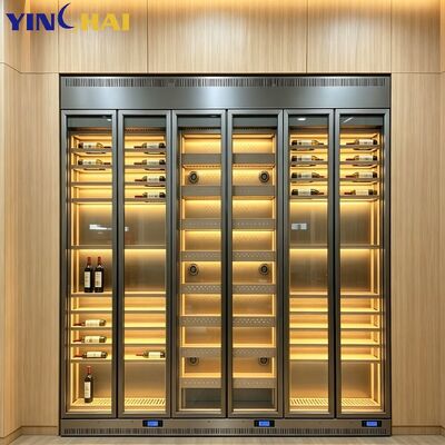 Stainless Steel Constant Temperature Wine Cabinet With LED Light Glass Door