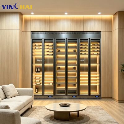 Stainless Steel Constant Temperature Wine Cabinet With LED Light Glass Door