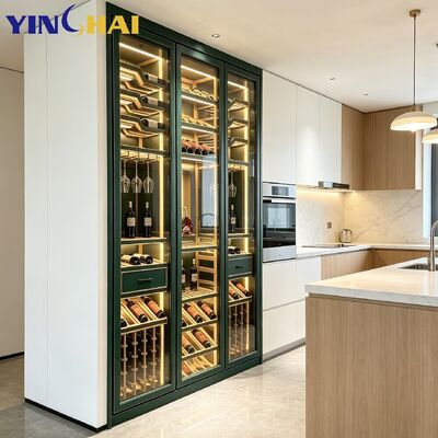YINGHAI Custom Dark Green Stainless Steel Constant Temperature Wine Cabinet
