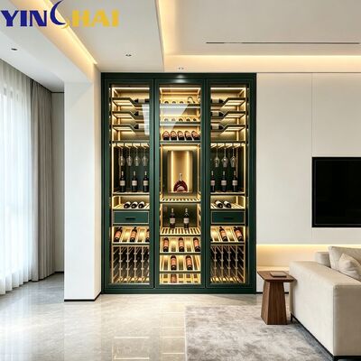 YINGHAI Custom Dark Green Stainless Steel Constant Temperature Wine Cabinet
