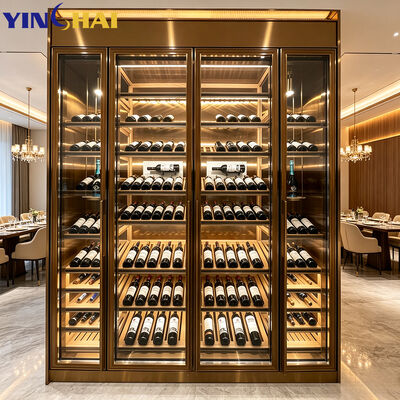 Large Capacity Wine Cabinet Stainless Steel LED Villa Storage Cabinet