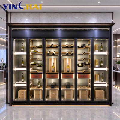 Dark Purple Bronze Stainless Steel Constant Temperature Wine Cabinet With LED Display