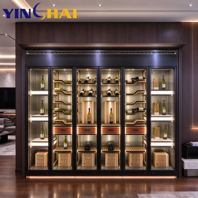 Dark Purple Bronze Stainless Steel Constant Temperature Wine Cabinet With LED Display