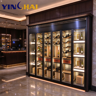 Dark Purple Bronze Stainless Steel Constant Temperature Wine Cabinet With LED Display
