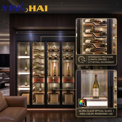 Dark Purple Bronze Stainless Steel Constant Temperature Wine Cabinet With LED Display
