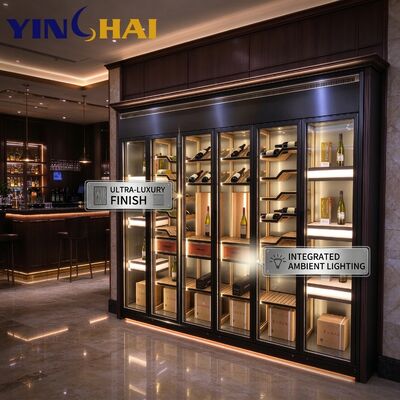 Dark Purple Bronze Stainless Steel Constant Temperature Wine Cabinet With LED Display