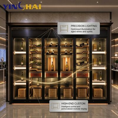 Dark Purple Bronze Stainless Steel Constant Temperature Wine Cabinet With LED Display